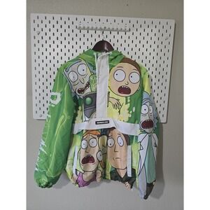Rick And Morty Mens Pullover Hoodie Membera Only‎ Size Medium Green